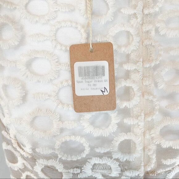 TEA N ROSE Spun Sugar Dress Formal Beige Lacey Feminine Rustic Women's Medium - Picture 8 of 11